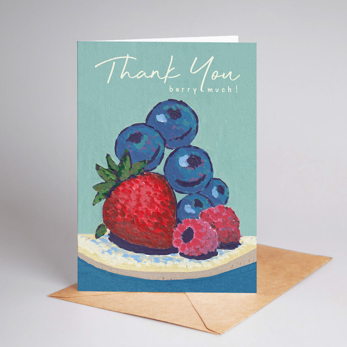 Thank You Berry Much" A6 Blank Greeting Card