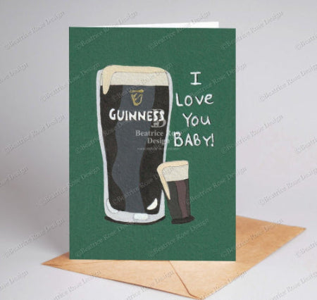 Baby Guinness A6 Blank Greeting Card
