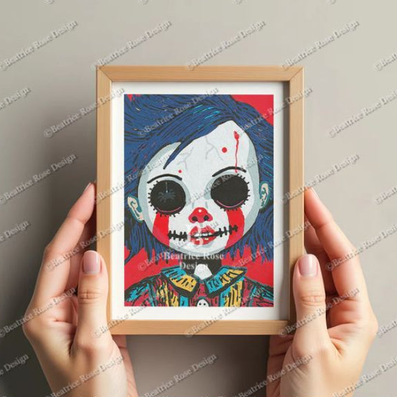 "Hazel" Porcelain Sisters Series Haunted Doll Original Art Print