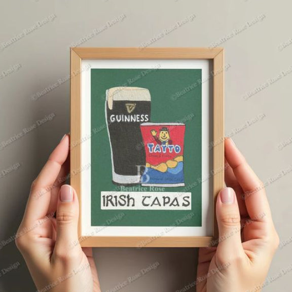 Irish Tapas Guinness and Tayto Illustration Original Art Print