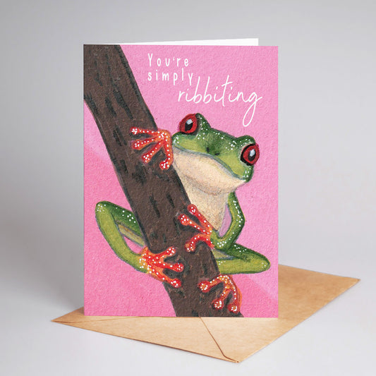 "You're Simply Ribbiting" Funny Frog Greeting Card | Illustrated Irish Card