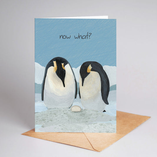 "Now What" New Baby A6 Blank Greeting Card