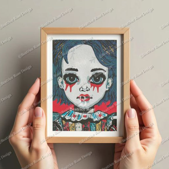 "Agnes" Porcelain Sisters Series Haunted Doll Original Art Print