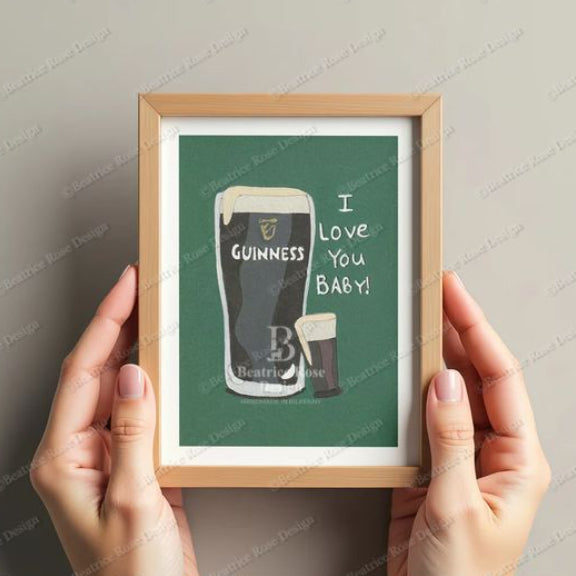 Baby Guinness Pint Illustration Original Art Print