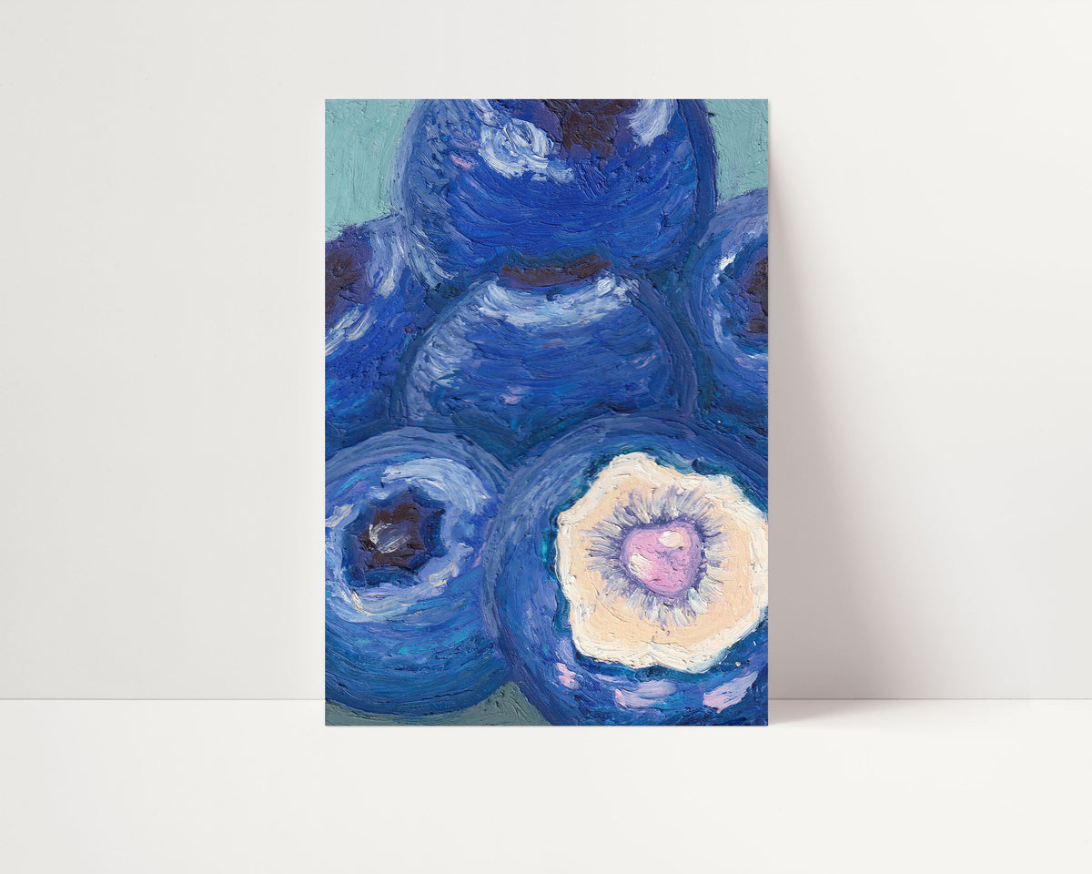 Blueberries Impressionist A4 Original Art Print