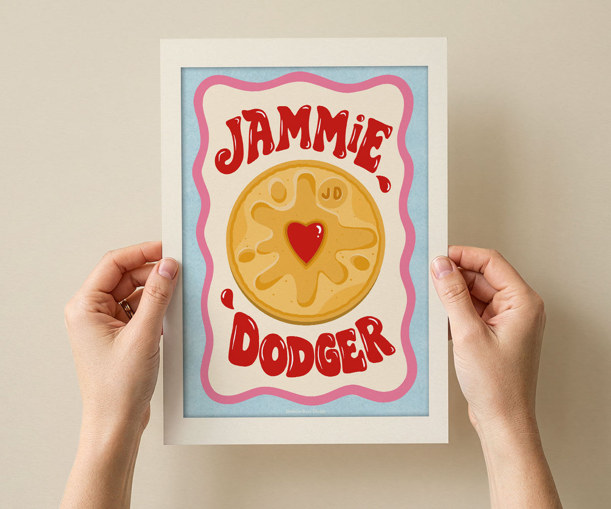 Jammy Dodger Retro A4 Mounted Original Art Print