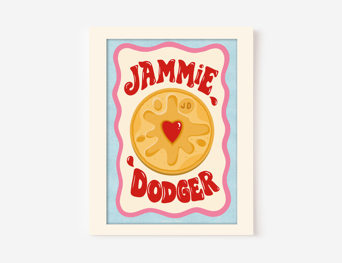 Jammy Dodger Retro A4 Mounted Original Art Print