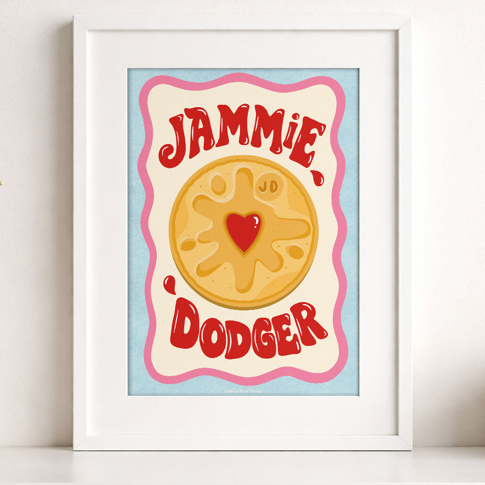 Jammy Dodger Retro A4 Mounted Original Art Print