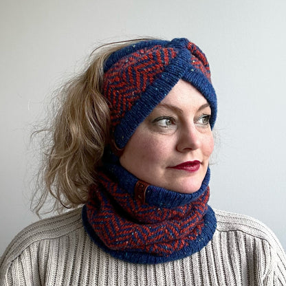 Headband and Snood Set in Iron Bru