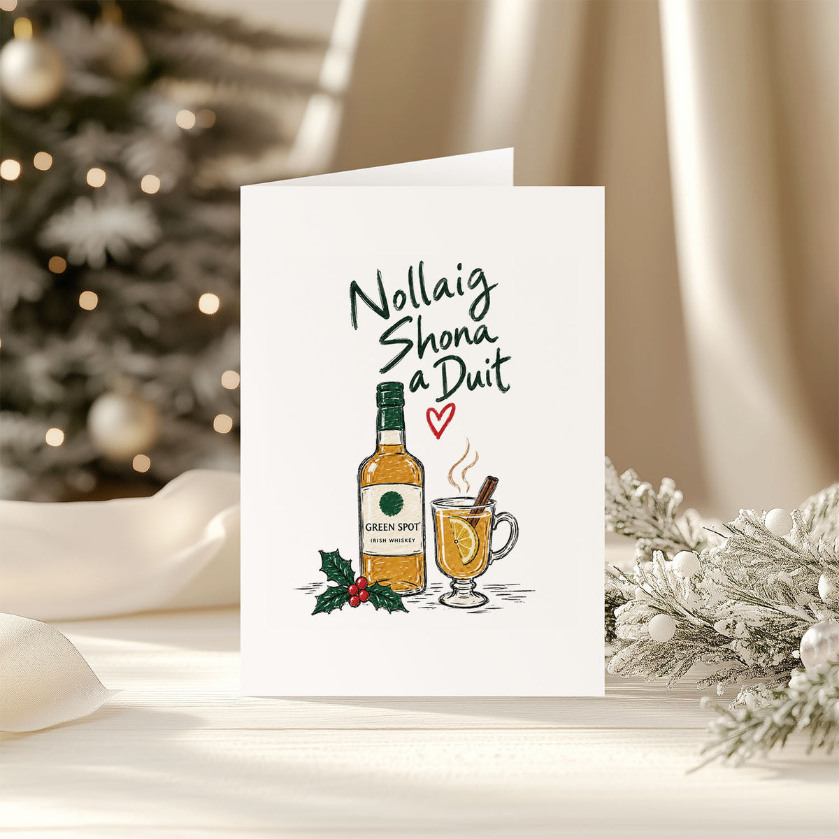 "Nollaig Shona Duit" Green Spot Irish Whiskey Christmas Greeting Card (Copy)