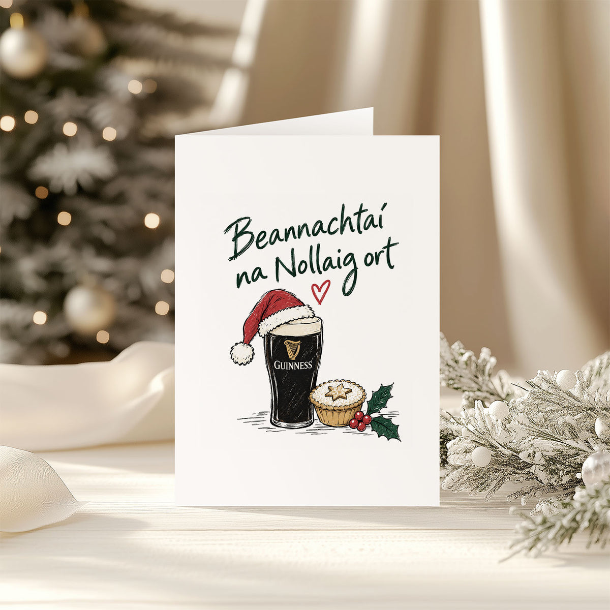 Irish Food Christmas Greeting Card - Funny Irish Christmas - Christmas Blessings To You