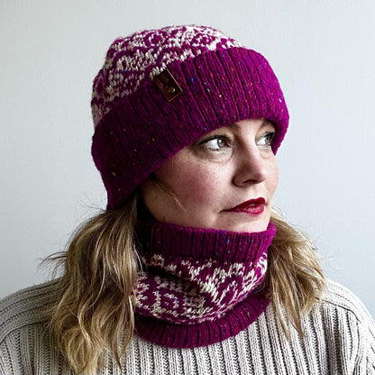 Hat and Snood Set in Knapweed