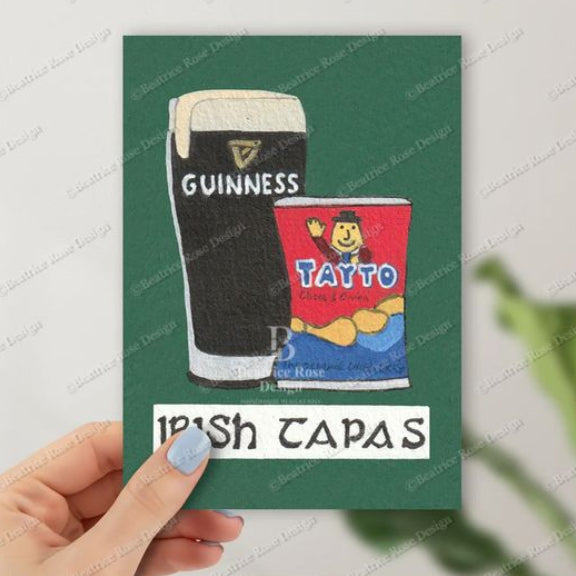 Irish Tapas Guinness and Tayto Illustration Original Art Print