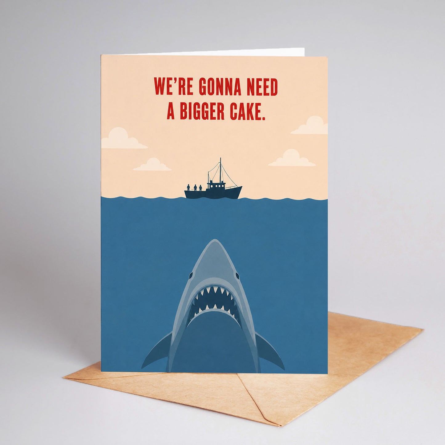 Jaws Birthday Greeting Card Bigger Cake Cult Movie