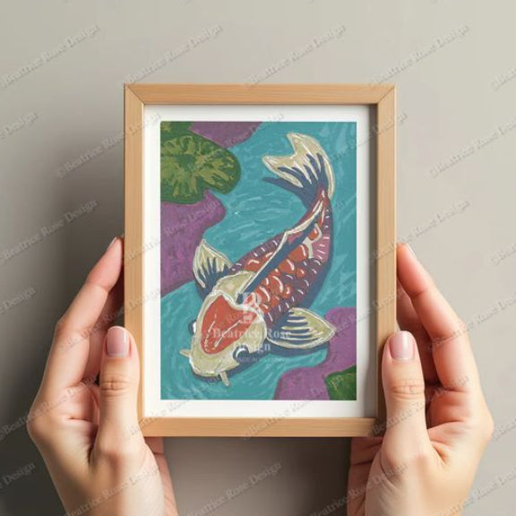Koi Fish Fine Art Illustration Original Art Print
