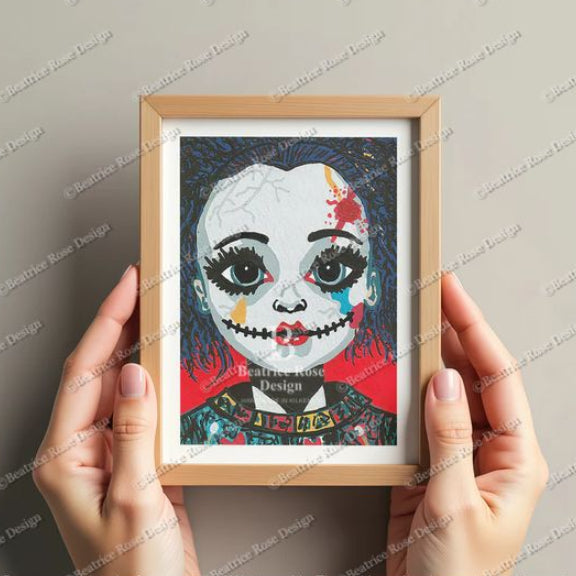 "Nora" Porcelain Sisters Series Haunted Doll Original Art Print