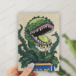 "Spam" Little Crop Of Horrors Carnivorous Plant Original Art Print