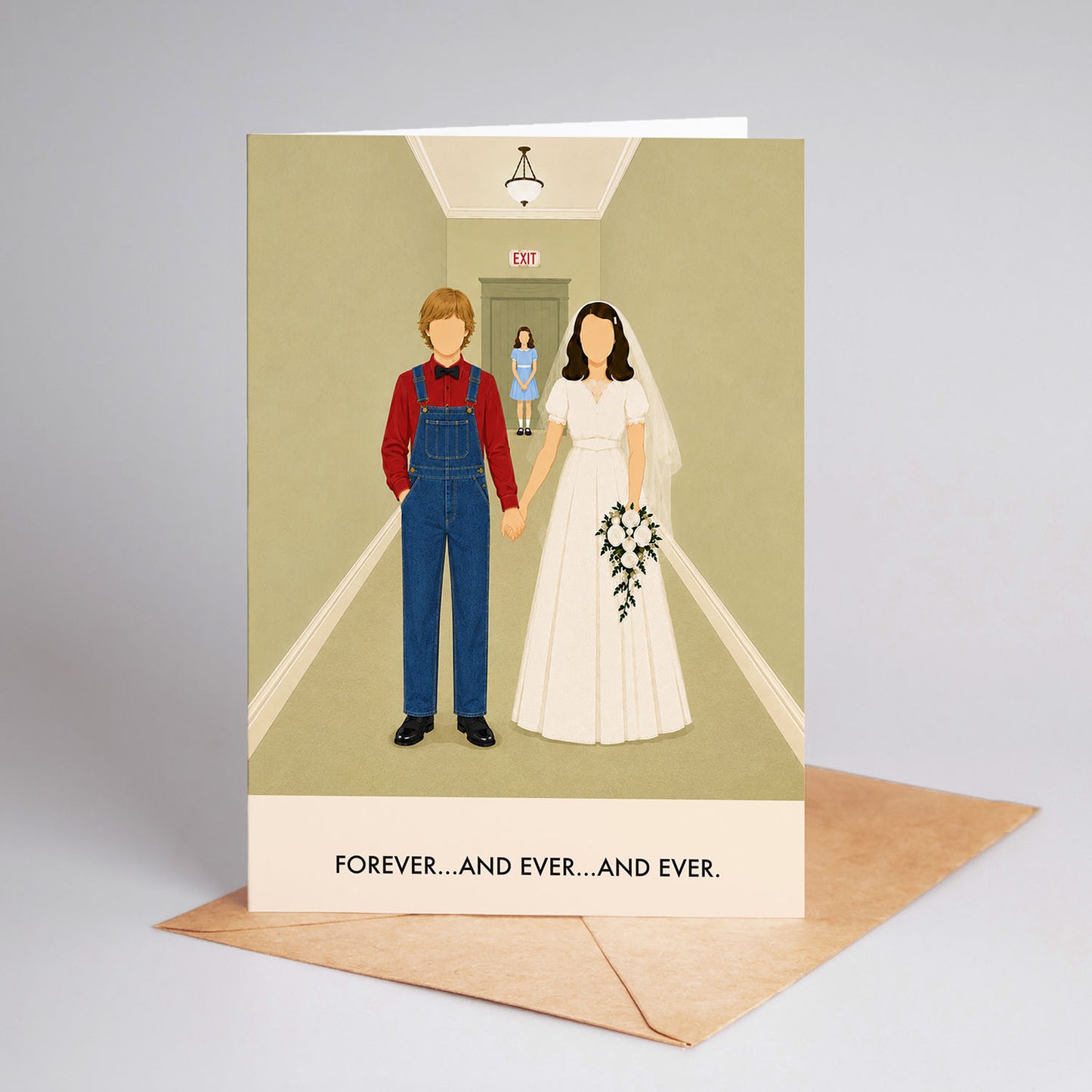 The Shining Couple Wedding Greeting Card Cult Horror Movie