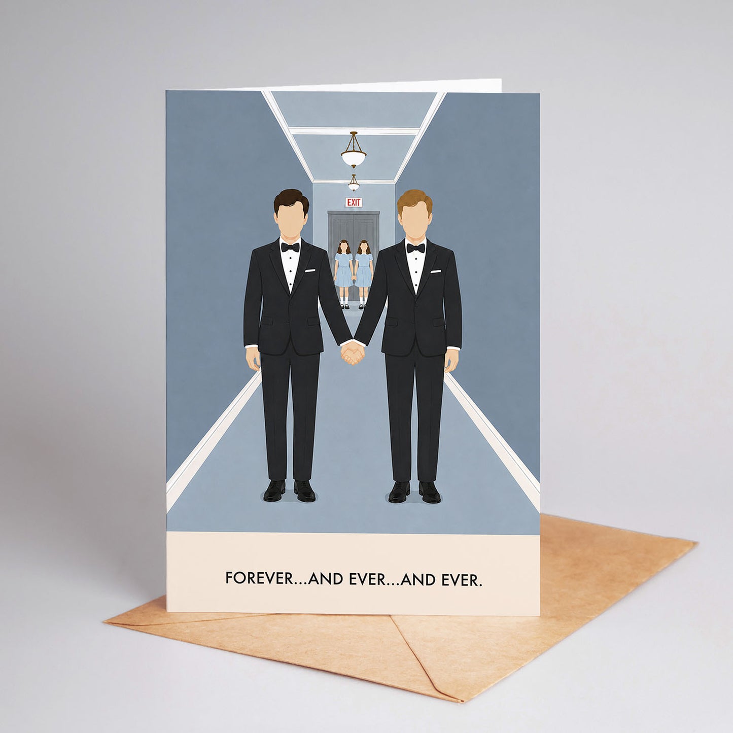 The Shining Grooms Wedding Greeting Card Cult Horror Movie