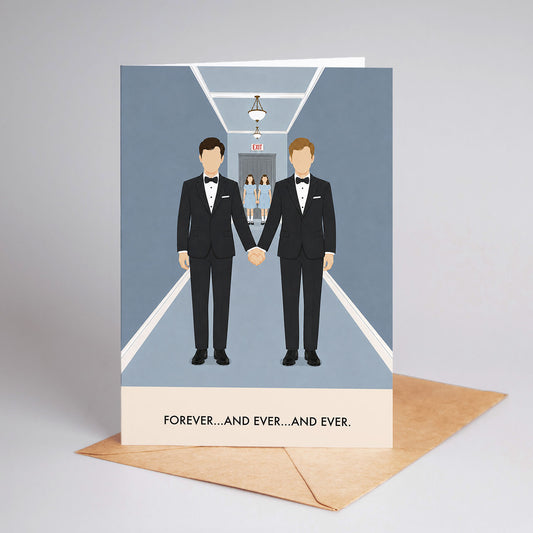 The Shining Grooms Wedding Greeting Card Cult Horror Movie
