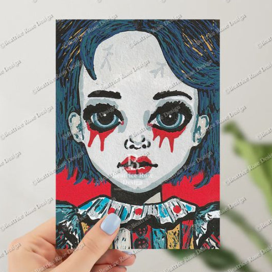 "Agnes" Porcelain Sisters Series Haunted Doll Original Art Print
