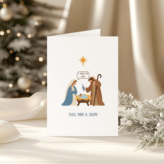 "Jesus, Mary & Joseph" Jesus Funny Irish Christmas Greeting Card