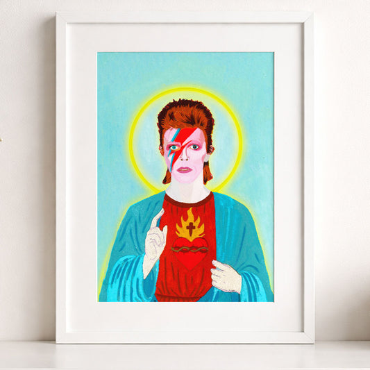 Sacred Heart of Ziggy Stardust A4 Mounted Original Art Print