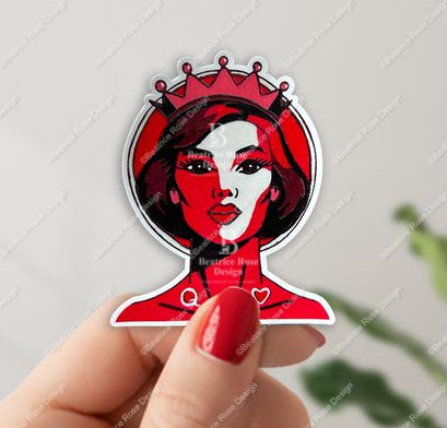 Queen Of Hearts Vinyl Sticker